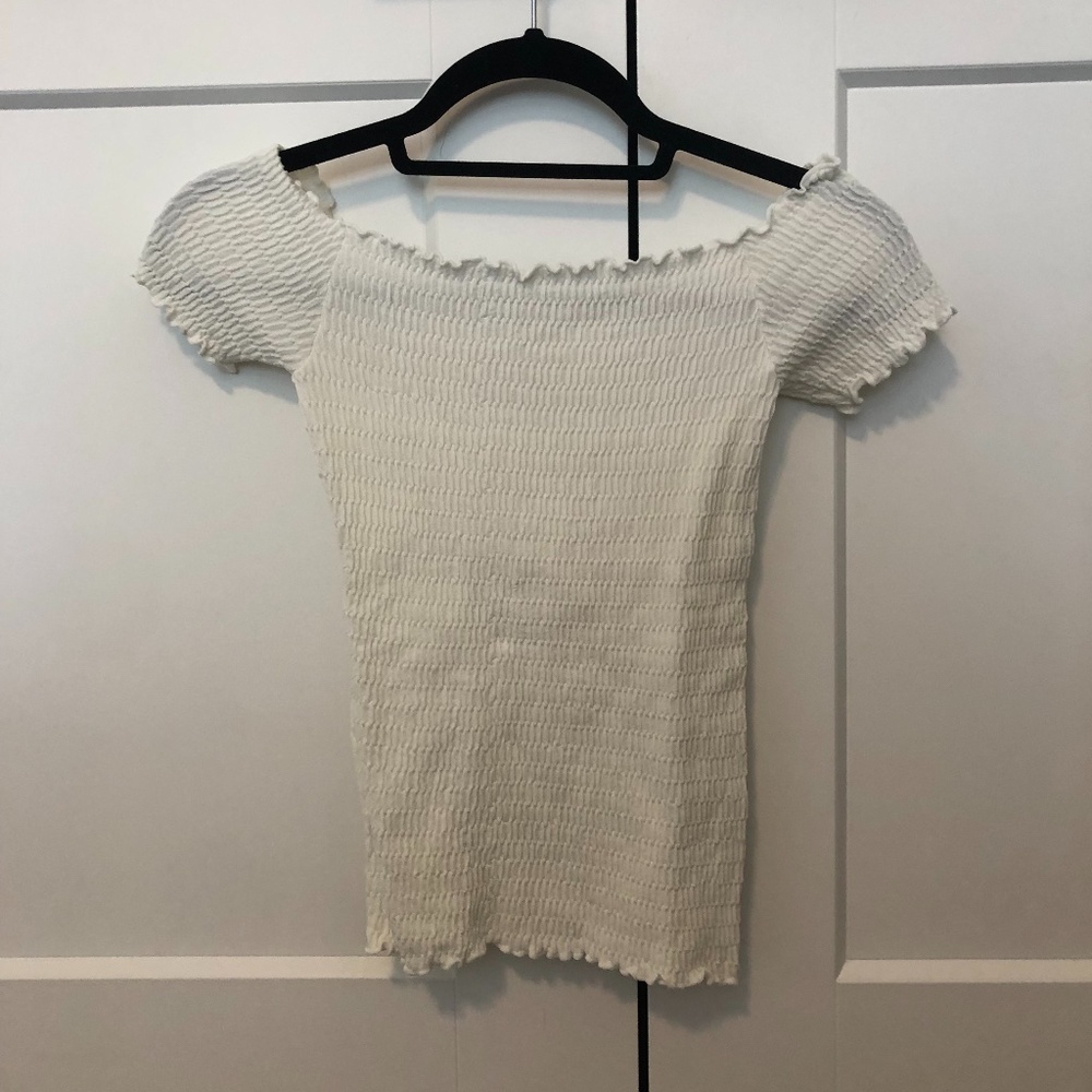 Free People White Off The Shoulder Top - Medium